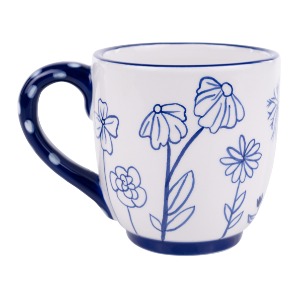 Blue & White Flowers In The Garden Mug Sale - Image 2