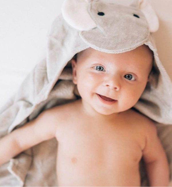 Gray Elephant Hooded Baby Bath Wrap Cheap - Image 2