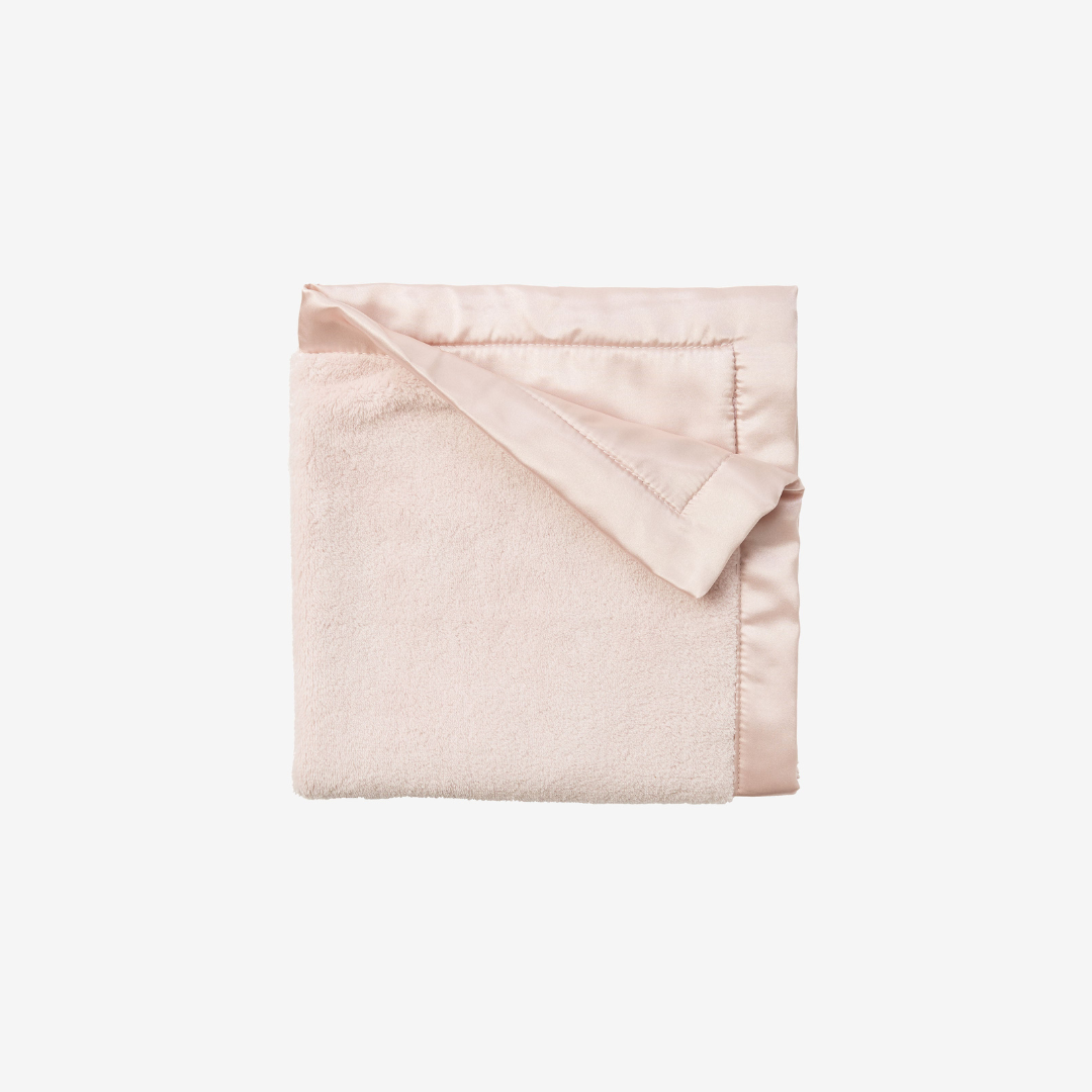 Pale Pink Satin Trim Flannel Fleece Baby Security Blanket Online Hot Sale