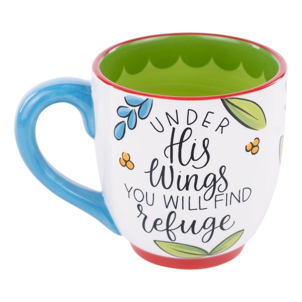 Under His Wings Red Bird Mug For Cheap