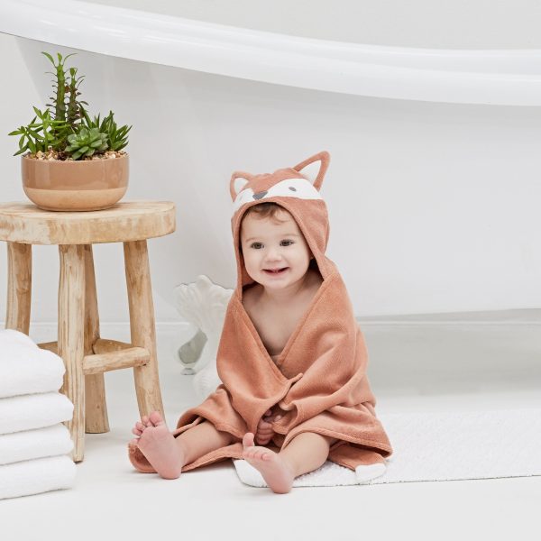 Rust Fox Hooded Baby Bath Wrap Online Hot Sale - Image 2