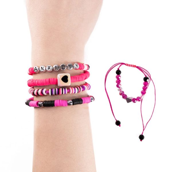 Plushie Dreadfuls -Pink Anxiety Rabbit Stacking Friendship Bracelet Supply