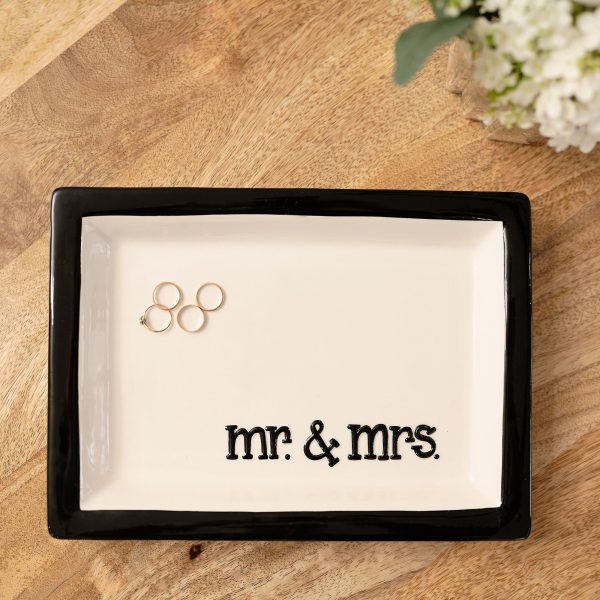 Black & White Mr. and Mrs. Trinket Tray Online Hot Sale - Image 3