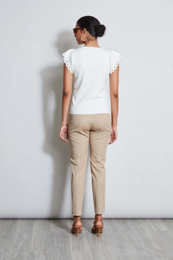 T-Tahari Laser Cut Flutter Sleeve Sweater on Sale - Image 4