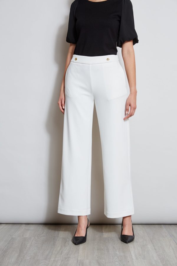 T-Tahari Wide Leg Button Pant on Sale