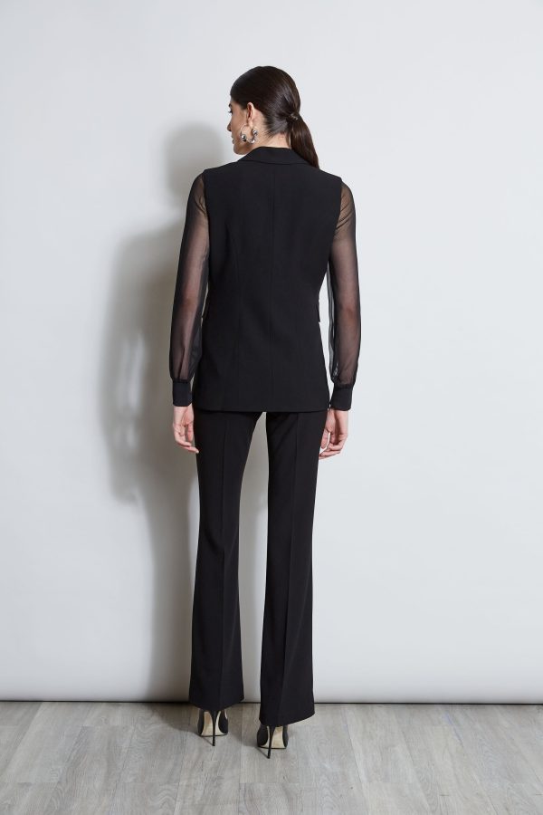 Double Breasted Chiffon Sleeve Blazer on Sale - Image 5