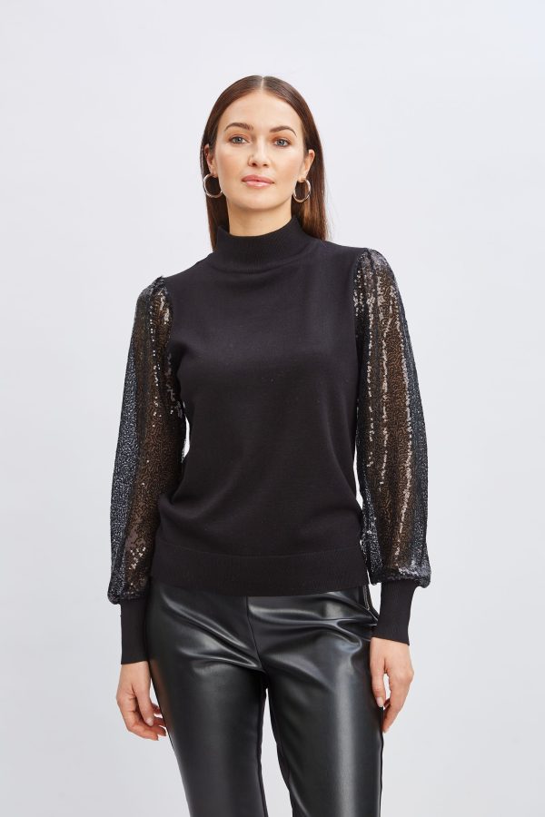 T-Tahari Sequin Sleeve Sweater Cheap