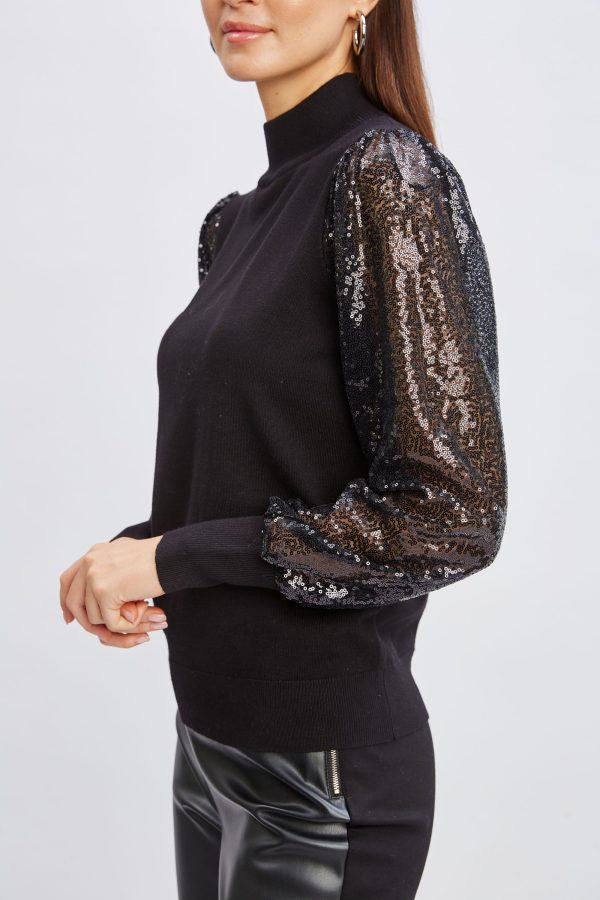 T-Tahari Sequin Sleeve Sweater Cheap - Image 4