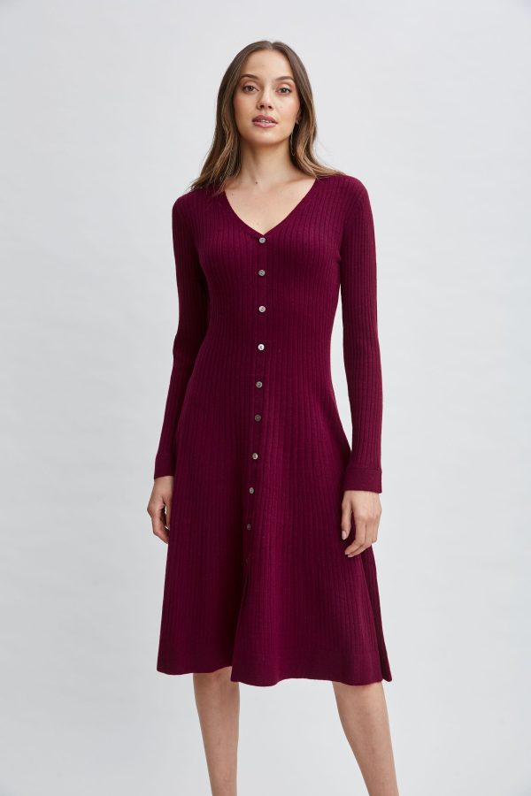 Cashmere Fit & Flare Dress For Discount - Image 2