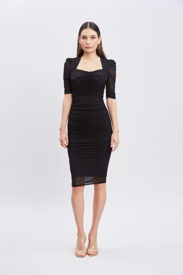 Ruched Mesh Dress Online now