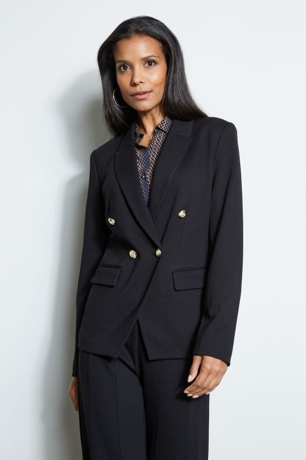 T-Tahari Double Breasted Knit Blazer Sale - Image 4
